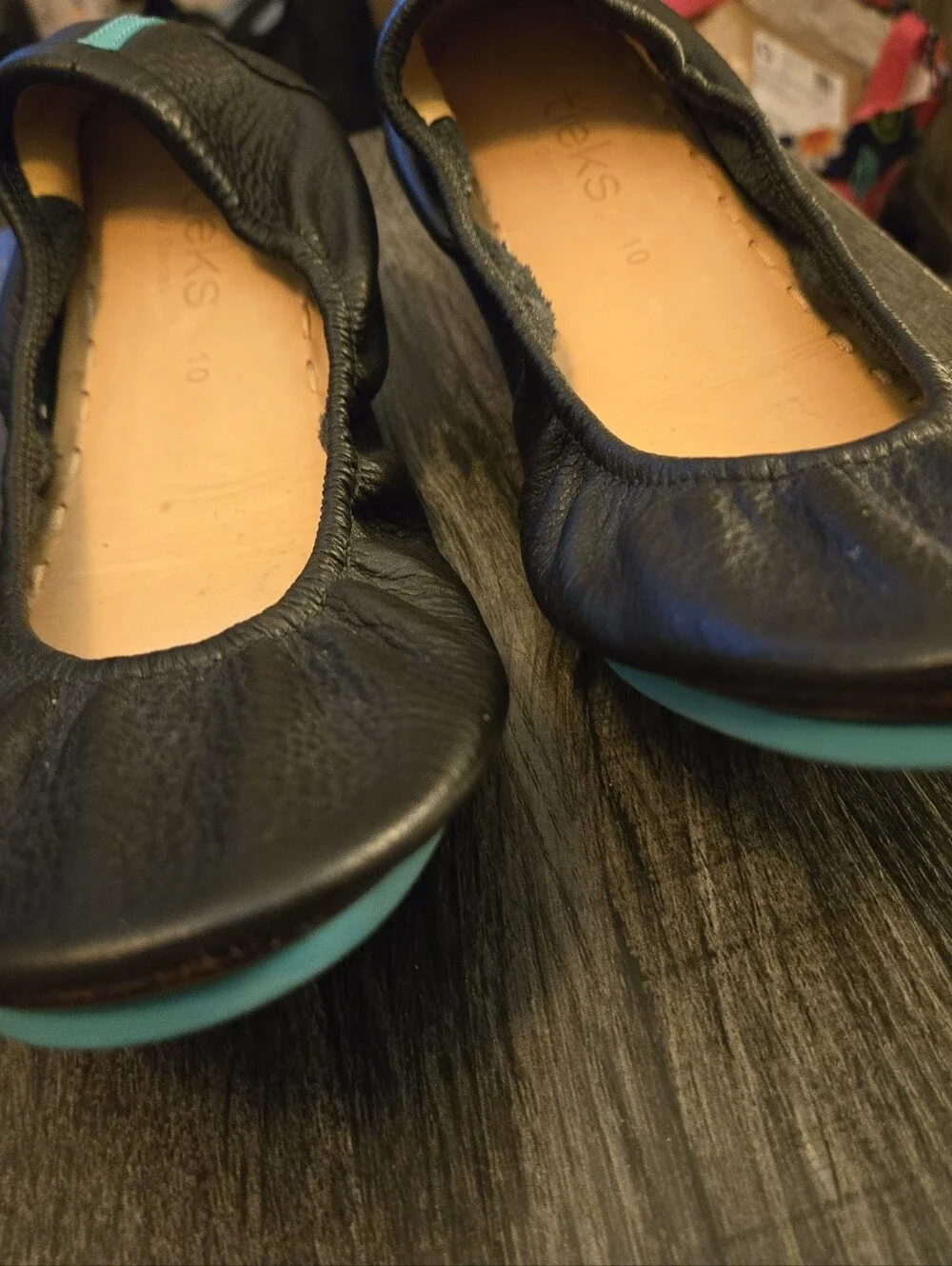 Tieks Matte Black Leather Flats- Size 10